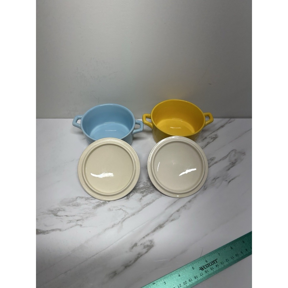 Pioneer Woman 14.4 Oz Stoneware Mini Casserole Dish With Lid. Set Of 2. MINT!!!! - Picture 3 of 5